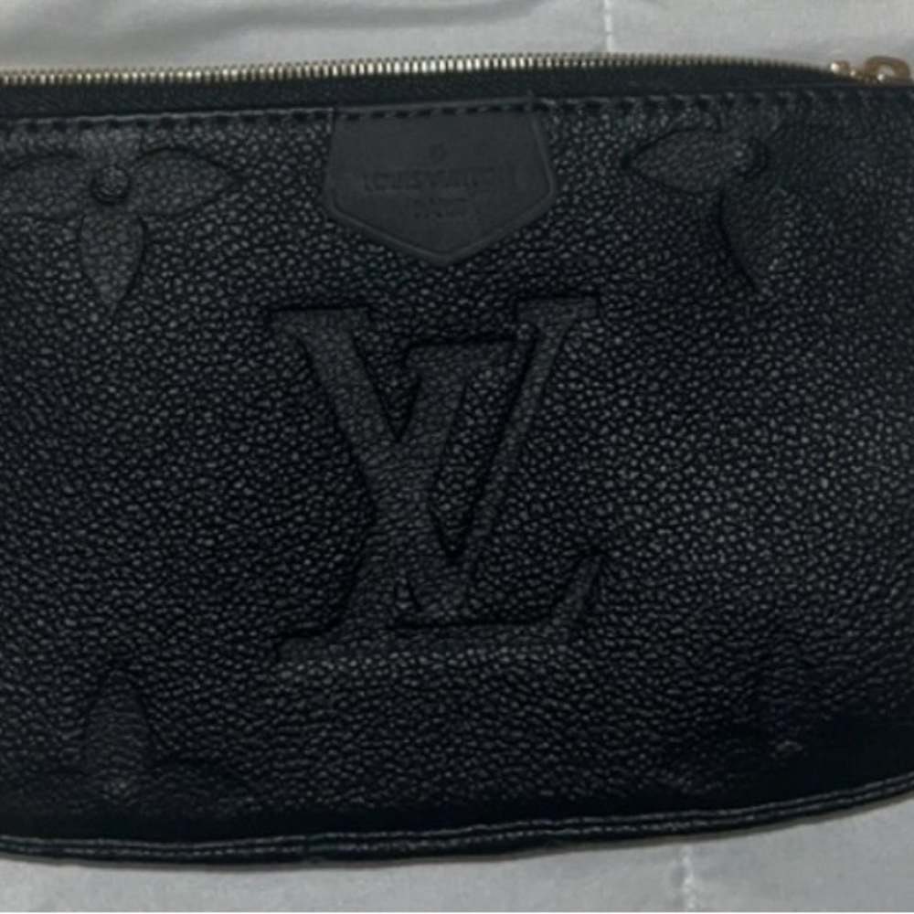 Louis Vuitton Black Textured Monogram Clutch